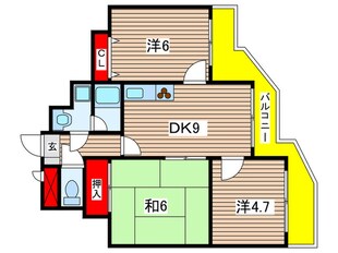 ﾗｲｵﾝｽﾞﾏﾝｼｮﾝ京都御室南(303)の物件間取画像